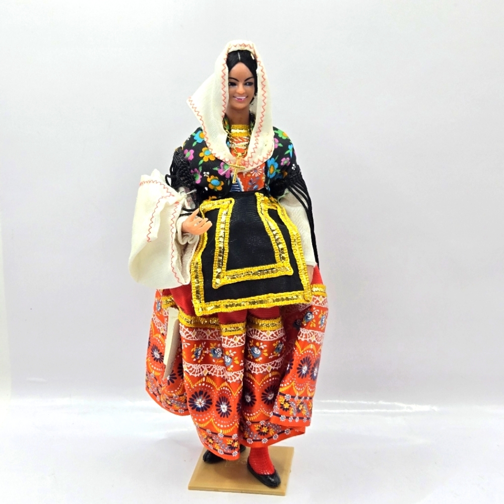Rare VTG Lagarterana Spanish Marin Chiclana Folk Art Doll Spain Andalusian 9" H